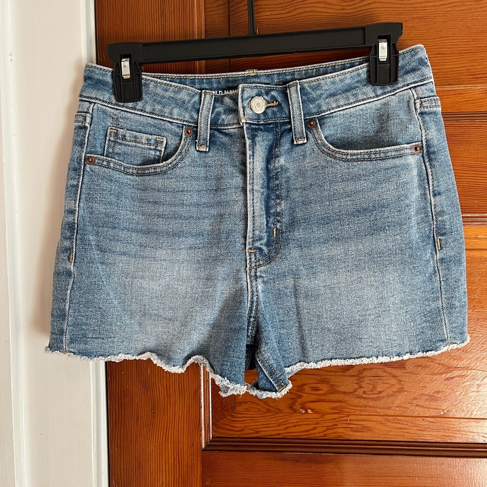 Women's Old Navy OG High Rise Shorts - Size 4, Medium Wash, Raw Hem